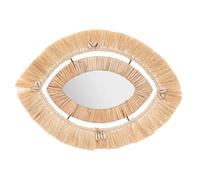 Atmosphera Miroir mural raphia ovale - Beige
