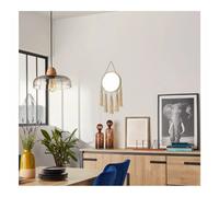 Atmosphera Miroir mural rond bohème - Beige