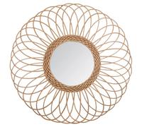 Atmosphera Miroir mural rond bohème - Beige