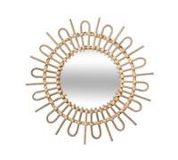 Atmosphera – Miroir mural en rotin Flore – Diamètre 50 cm