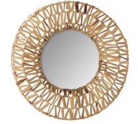 Atmosphera - Miroir tressé - métal et Fibre Naturelle D45 cm