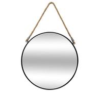 Atmosphera - Miroir rond "Corde" - Cadre métal - Ø 55 cm - Noir