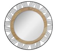 Atmosphera - Miroir Rond en Bois et métal Joe D45 cm