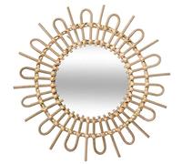 Atmosphera – Miroir mural en rotin Flore – Diamètre 50 cm