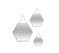 Set de 3 miroirs doré L20/25/30cm - Atmosphera Créateur d'intérieur