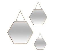 Atmosphera Montage mural Miroir hexagone - Lot de 3 - Jaune