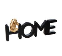 Atmosphera - Mot déco Singe - Bois et résine - Noir - 37-3x16 cm