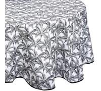 Atmosphera - Nappe Anti-Tache Palmier - Gris foncé - D180 cm