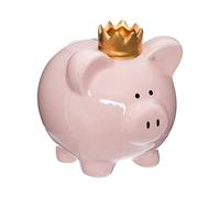 Atmosphera - Objet décoratif Tirelire Cochon avec Couronne en céramique H 13 cm