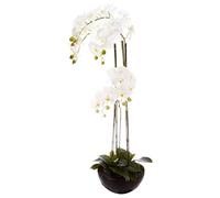 Atmosphera Créateur d'intérieur - Fleur Artificielle en Pot "Orchidée" 115cm Blanc Blanc, Blanc G