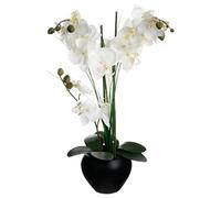 Orchidée artificielle vase céramique noir H53cm - Atmosphera Créateur d'intérieur
