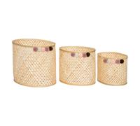 Atmosphera paniers de rangement ovales - Beige