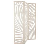 Atmosphera - Paravent Feuille Bois blanc H 170 cm
