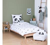 Atmosphera – Parure de lit 2 pièces Enfant Panda Andy Coton Violet 140x200 cm
