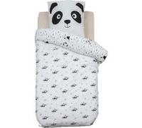 Atmosphera - Parure de lit enfant réversible panda - 100% coton 57 fils/cm² - 140 x 200 cm Blanc G