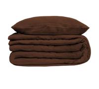 Atmosphera – Parure de lit 3 pièces Flora, gaze de coton Marron 260 x 240 cm