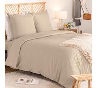 Atmosphera - Parure de Lit Landiha 3 Pièces, 240 x 220 cm, Percale de Coton 80 Fils/cm² - pour Couchage 2 Personnes, Linge de Maison