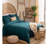 Atmosphera - Parure de Lit Landiha 3 Pièces, 240 x 220 cm, Percale de Coton 80 Fils/cm² - pour Couchage 2 Personnes, Linge de Maison