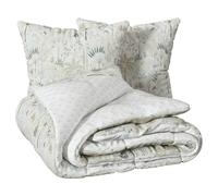 Atmosphera - Parure de Lit Sonie 2 Personnes 240 x 220 cm, Coton, Réversible, Imprimé Tropical - pour Chambre, Linge de Maison