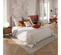 Atmosphera - Parure de Lit Tufté Ivoire 260 x 240 cm, Coton Lavé, 3 Pièces - pour Chambre 2 Personnes, Housse de Couette