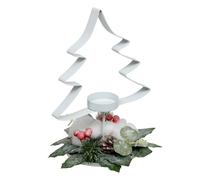 Atmosphera Photophore sapin Noël - H 25 cm - Blanc