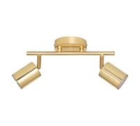 Atmosphera - Plafonnier 2 Spots Vico Doré - Spots Orientables en Acier - Ampoules Non Incluses GU10 25W - Luminaire pour Couloir, Cuisine, Bureau