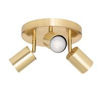 Atmosphera - Plafonnier 3 Spots Vico Doré - Spots Orientables en Acier - Ampoules Non Incluses GU10 25W - Luminaire pour Salon, Cuisine, Salle à manger