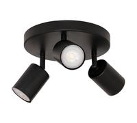 Atmosphera - Plafonnier 3 Spots Vico Noir - Spots Orientables en Acier - Ampoules Non Incluses GU10 25W - Luminaire pour Salon, Cuisine, Salle à manger