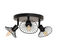 Plafonnier 3 Lampes Orientables en Métal Adelia 25cm Noir