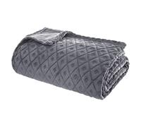 Plaid en flanelle détails losanges en 3D - 230x180 cm - Gris