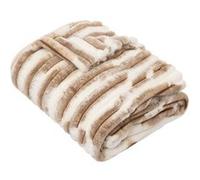 Plaid Avoriaz imitation fourrure - 130 x 180 cm - Marron et blanc