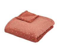 Plaid Oya 75x100cm flanelle terracotta - Atmosphera Créateur d'intérieur