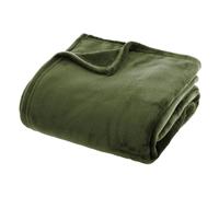 Atmosphera - Plaid - Flanelle - Vert Kaki - 130x180 cm