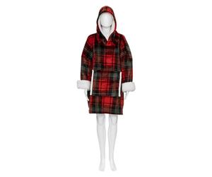 Atmosphera - Plaid Hoodie 85x118cm Rouge imprimé Tartan