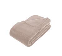 Atmosphera Plaid microfibre beige lin - 130 x 180 cm
