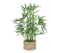 Atmosphera - Plante Artificielle Bambou LY H 46 cm, avec Cache-Pot en Paille, sans Entretien - pour Décoration d'Intérieur, Salon, Bureau