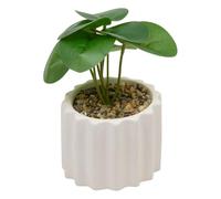 Atmosphera - Plante Artificielle en Pot Flow 9,5x9,5cm - Blanc