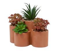 Atmosphera plante succulente artificielle - Fleurs orange