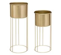 Atmosphera, Pot de fleurs, set x2 or métal pot art max h58, 2 fois assortiment (21.50 x 58 cm)