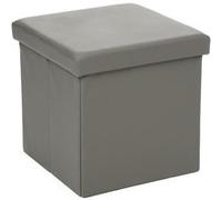 Pouf carré Pliant - PVC - Gris