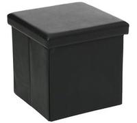 Pouf carré Pliant - PVC - Noir