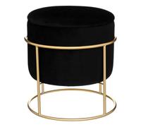 Atmosphera - Pouf Coffre de Rangement Eliane - Velours et métal - Noir