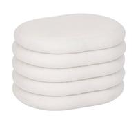 Atmosphera Pouf coffre Guilia – Tissu bouclette blanc – L 59 x P 45 x H 40 cm
