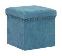 Atmosphera Pouf-coffre pliable - Bleu canard