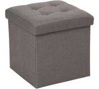 Pouf coffre pliable Lysandre - L. 38 x H. 38 cm - Gris