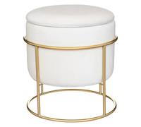 Atmosphera Pouf-coffre rond - Blanc