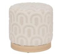 Atmosphera – Pouf Copas – Motif tufté – 38 x 38 cm – Blanc