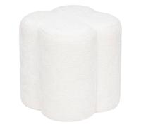 Atmosphera - Pouf d'Appoint LAVON Forme Fleur - Blanc - 35 x 35 x H 38 cm, Tissu Bouclé - pour Salon, Chambre