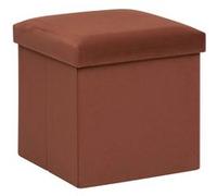 Pouf de rangement pliable en velours - Terracotta