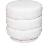 Atmosphera Pouf en bouclette KEMI – Blanc